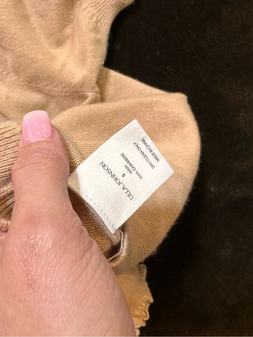 Ulla Johnson  $370 Polline Cashmere Frilled Short-Sleeve Sweater Cashmere SMALL